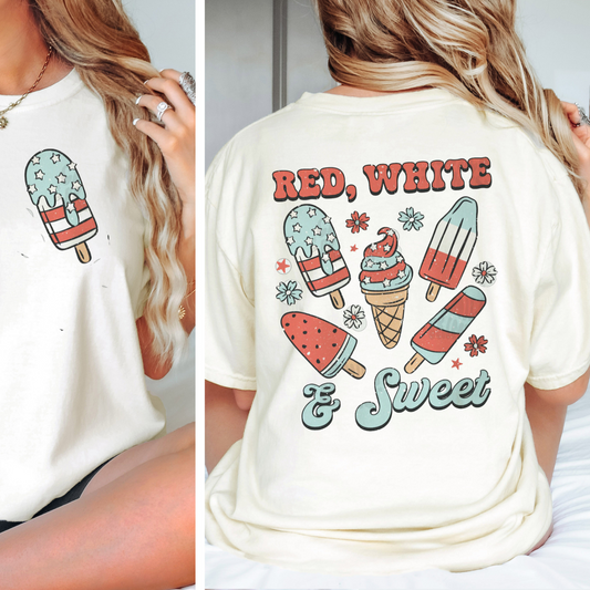 Red White And Sweet-Adult Pocket & Back